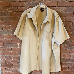 Khaki linen button down
